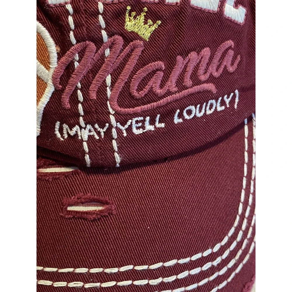 Football Mama Hat One Size Women's Kbethos Maroon Cap Adjustable Strap